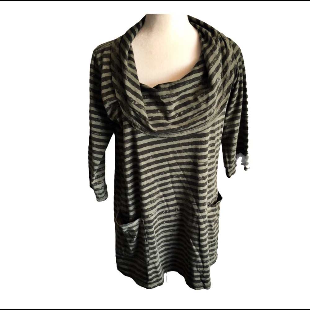 CMC Cowl Collar Pocket Tunic green